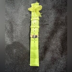 Authentic Michele Watch genuine Alligator 18mm light Green with lace bow. NWOT.